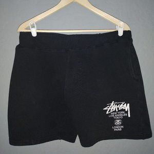 Stussy Logo Sweat Shorts Black Medium Missing Drawstring